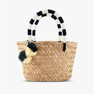 Kayu Mini St Tropez Pom Pom Straw Tote